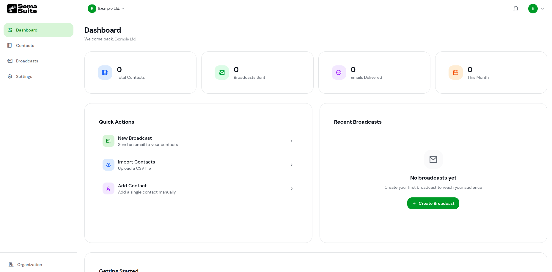SemaSuite dashboard screenshot